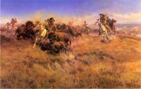 Charles Marion Russell - Running Buffalo